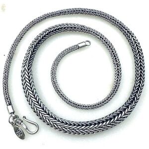 Balinese Tulang Naga Tapered Snake Chain Link Sterling Silver Necklace